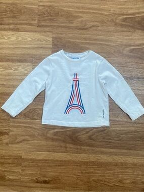 Jacadi Long Sleeved T-Shirt Tri-Color Eiffel Tower 4Y